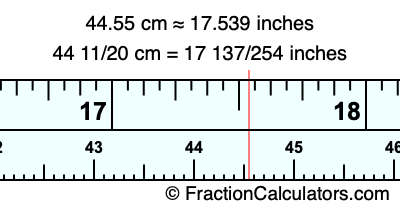 44.55 cm in inches