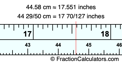 44.58 cm in inches
