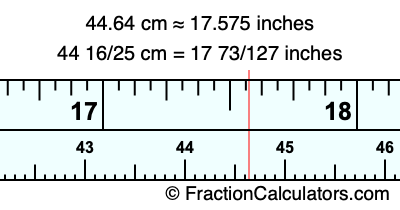 44.64 cm in inches