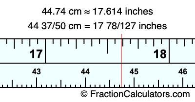 44.74 cm in inches
