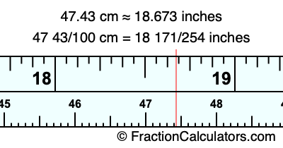 47.43 cm in inches