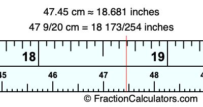 47.45 cm in inches