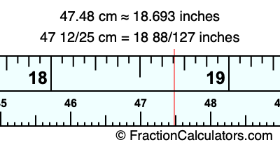 47.48 cm in inches