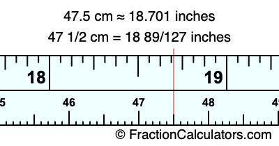 47.5 cm in inches
