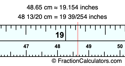 48.65 cm in inches