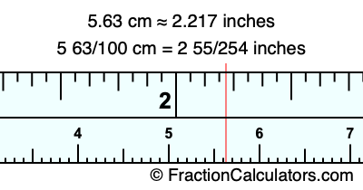 5.63 cm in inches