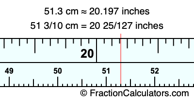 51.3 cm in inches
