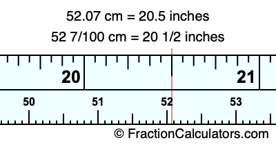 52.07 cm in inches