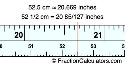 52.5 cm in inches