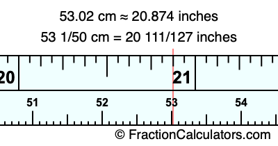 53.02 cm in inches