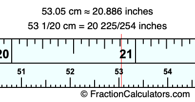 53.05 cm in inches