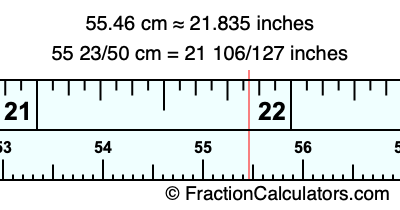 55.46 cm in inches