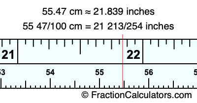 55.47 cm in inches