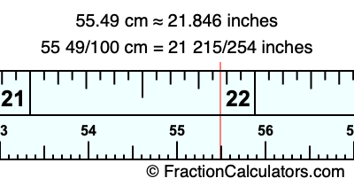55.49 cm in inches