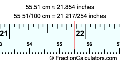 55.51 cm in inches