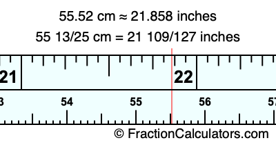 55.52 cm in inches