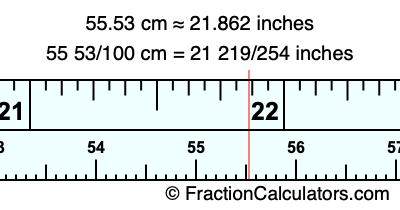 55.53 cm in inches
