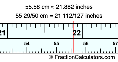 55.58 cm in inches