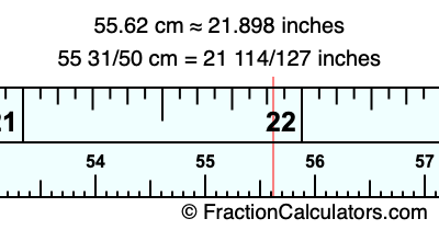 55.62 cm in inches
