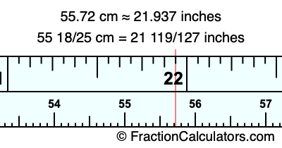 55.72 cm in inches
