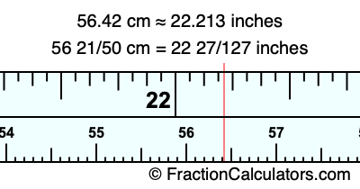 56.42 cm in inches