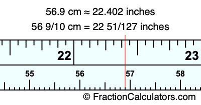 56.9 cm in inches