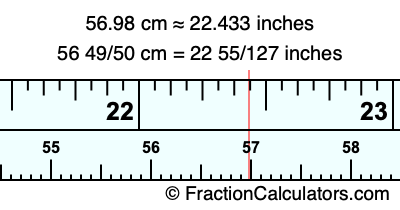 56.98 cm in inches