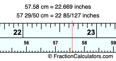 57.58 cm in inches
