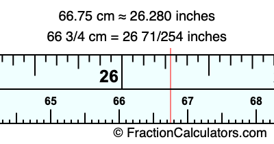66.75 cm in inches
