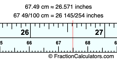 67.49 cm in inches