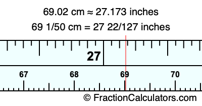 69.02 cm in inches