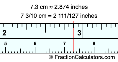 7.3 cm in inches