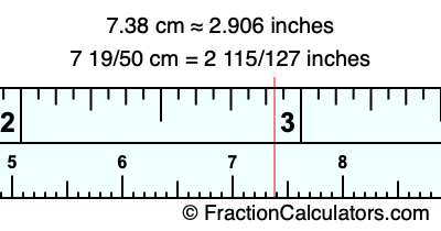 7.38 cm in inches