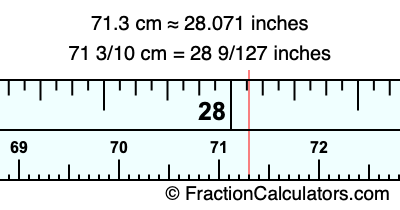 71.3 cm in inches