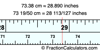 73.38 cm in inches
