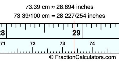 73.39 cm in inches