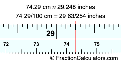 74.29 cm in inches
