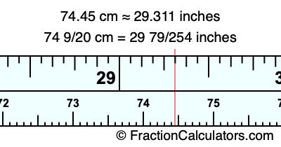 74.45 cm in inches