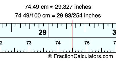 74.49 cm in inches