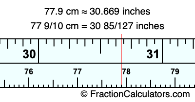 77.9 cm in inches