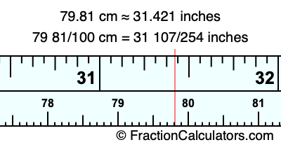 79.81 cm in inches