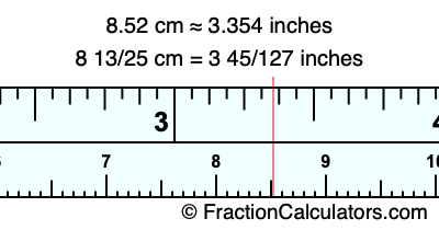 8.52 cm in inches