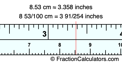 8.53 cm in inches