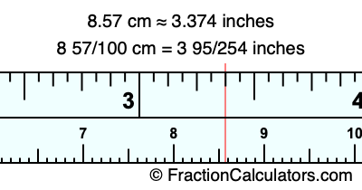 8.57 cm in inches