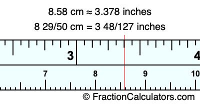 8.58 cm in inches