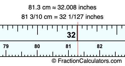 81.3 cm in inches