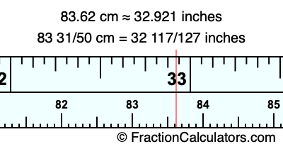 83.62 cm in inches