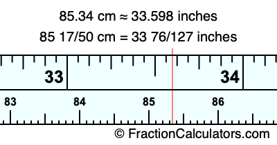 85.34 cm in inches