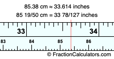 85.38 cm in inches
