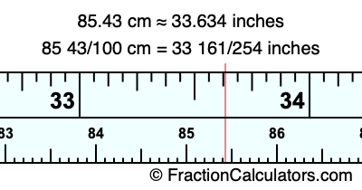 85.43 cm in inches